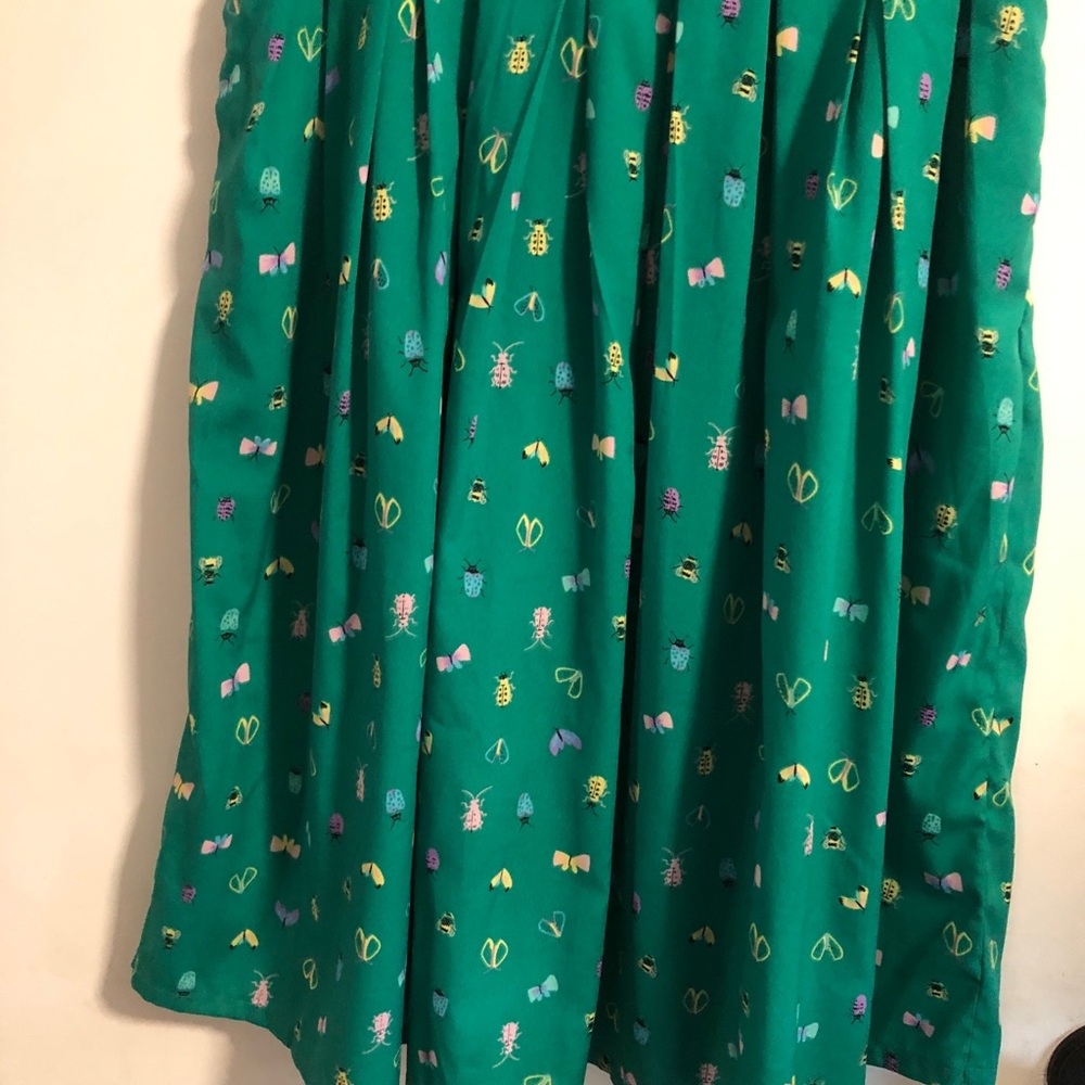 Green Floral Print Women’s Dress - Picture 4 of 10